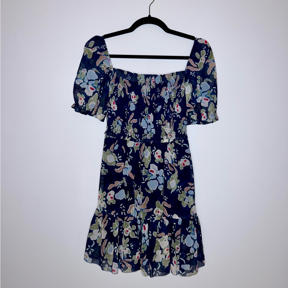 NWT Aritzia Wilfred Laken Mini Dress in Classic Navy Aura Blue Size XS